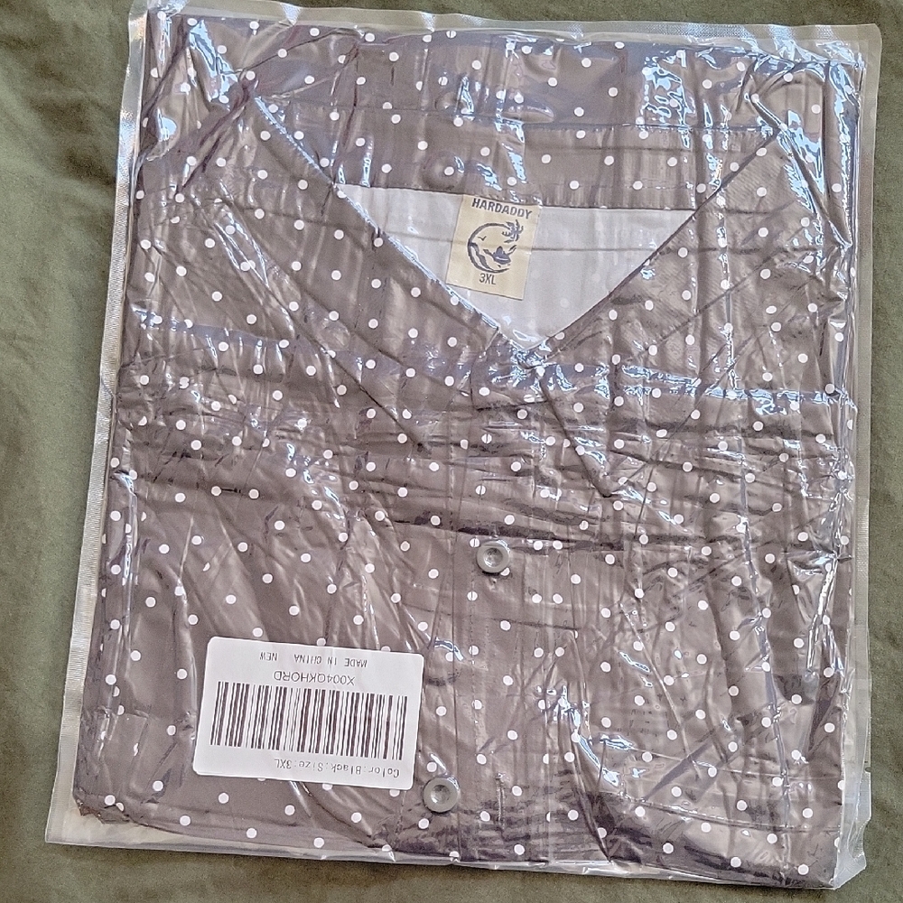 Gray Polka Dot Button-Up Shirt